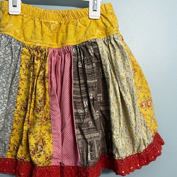 Girls Persnickety Size 8 Multi-Colored Patchwork Stripe Skirt - Picture 6 of 8